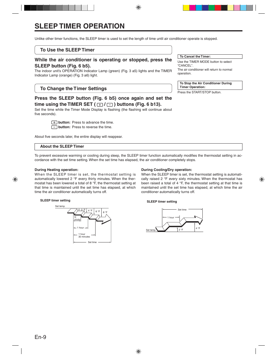 Sleep timer operation, En-9 | Friedrich MR24Y3H User Manual | Page 10 / 52