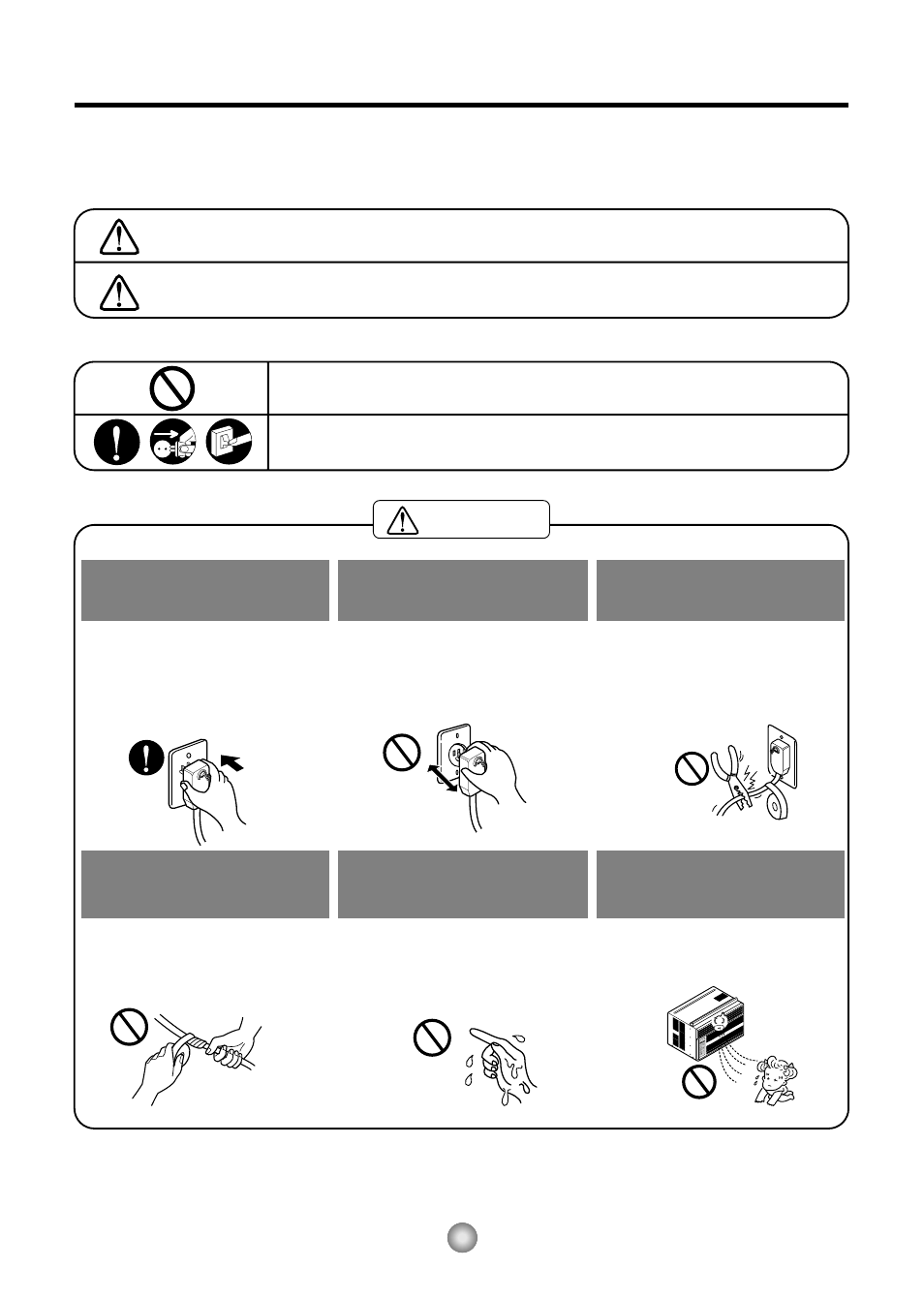 Safety precautions, Caution, Never do this always do this | Warning | Friedrich CP05 CP Line User Manual | Page 4 / 43