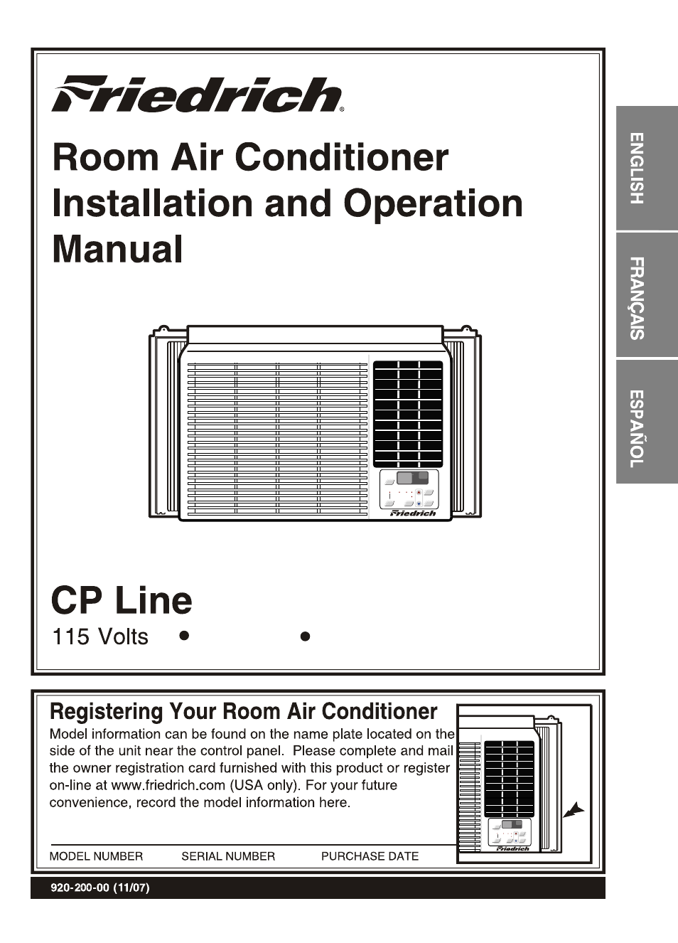 Friedrich CP06/CP08 User Manual | 59 pages