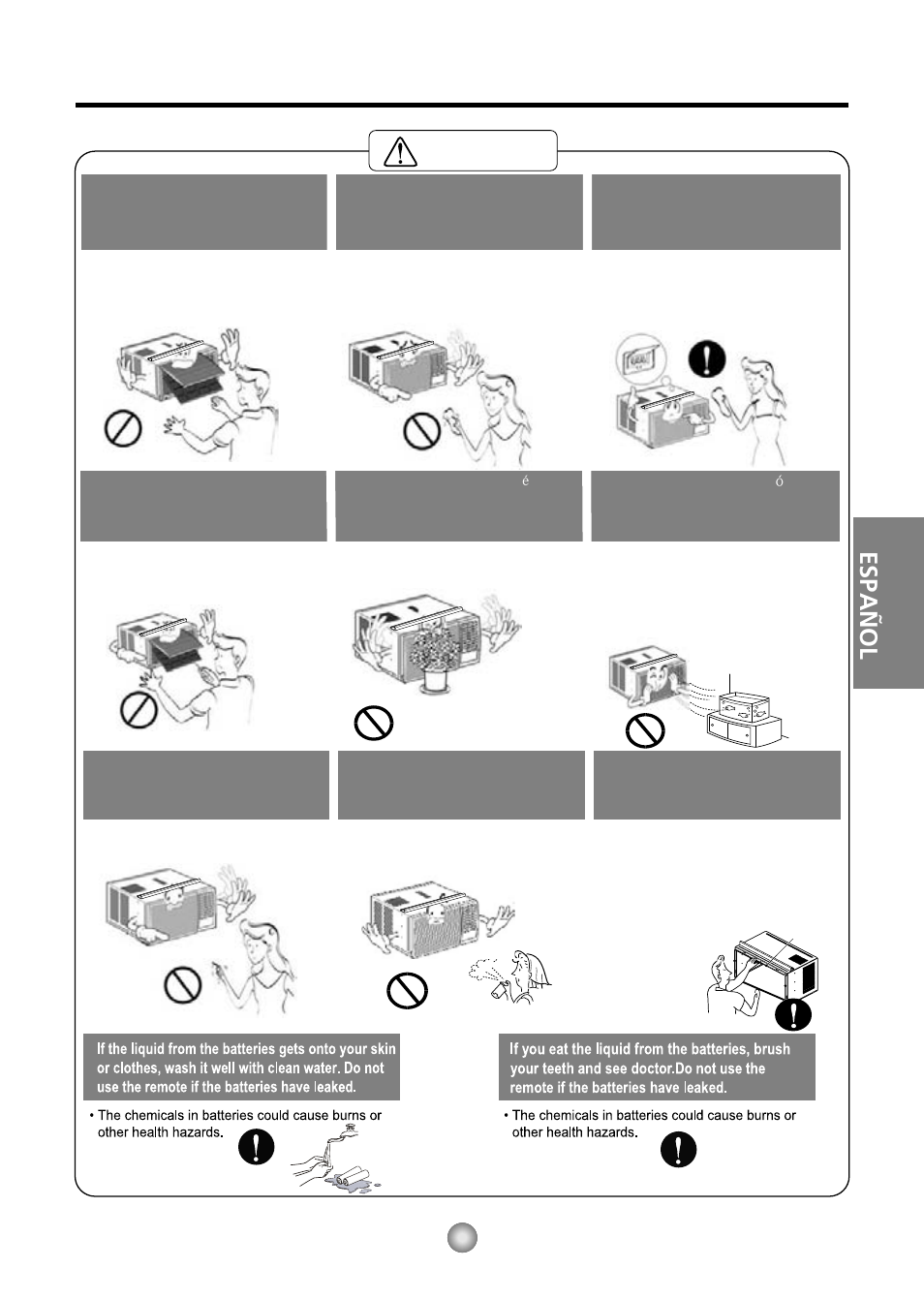 Precaucion, Español | Friedrich CP06/CP08 User Manual | Page 43 / 59