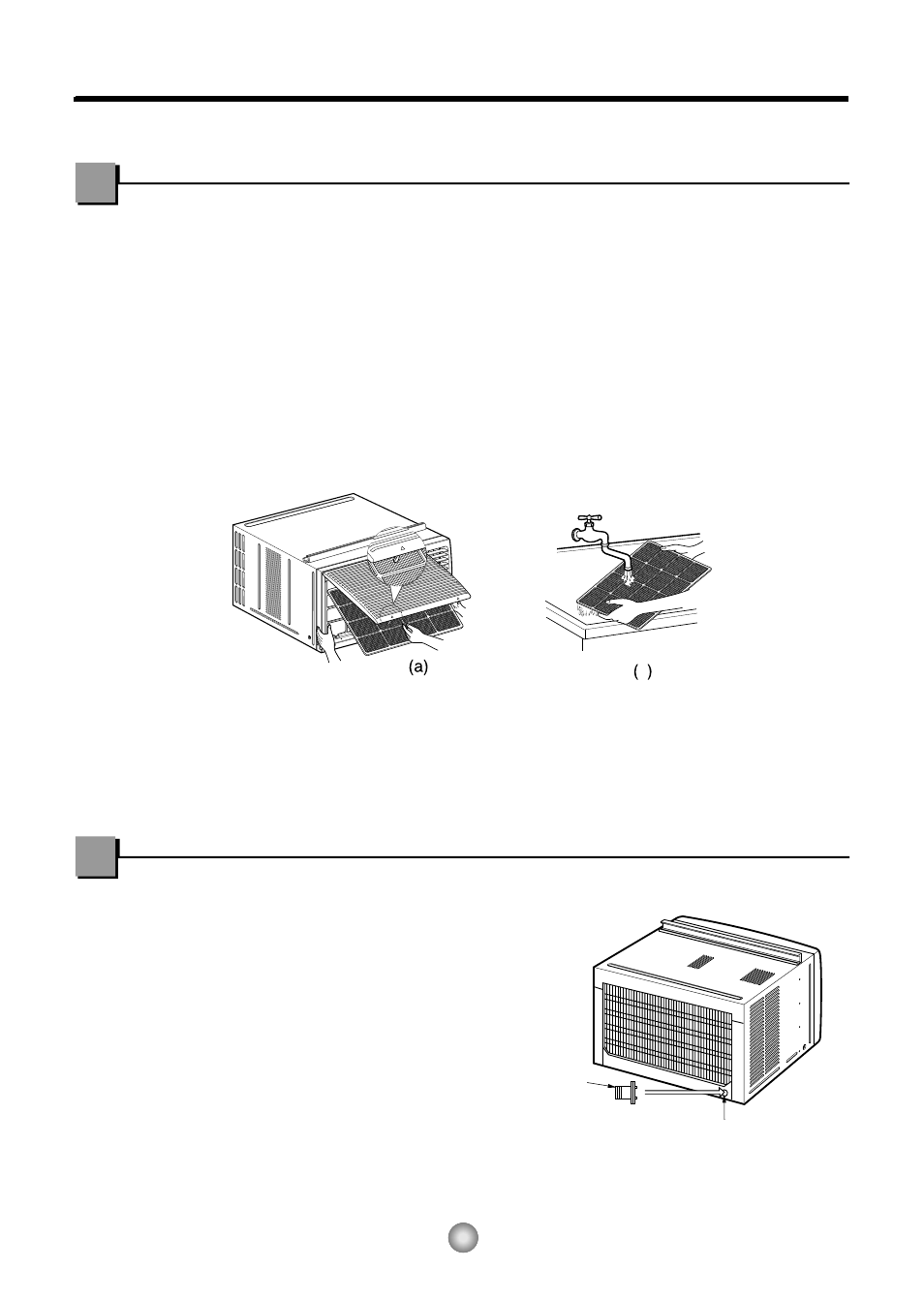 Cuidado y mantenimiento, Filtro de aire a, Drenaje | Como quitar el filtro de aire | Friedrich CP06/CP08 User Manual | Page 46 / 59