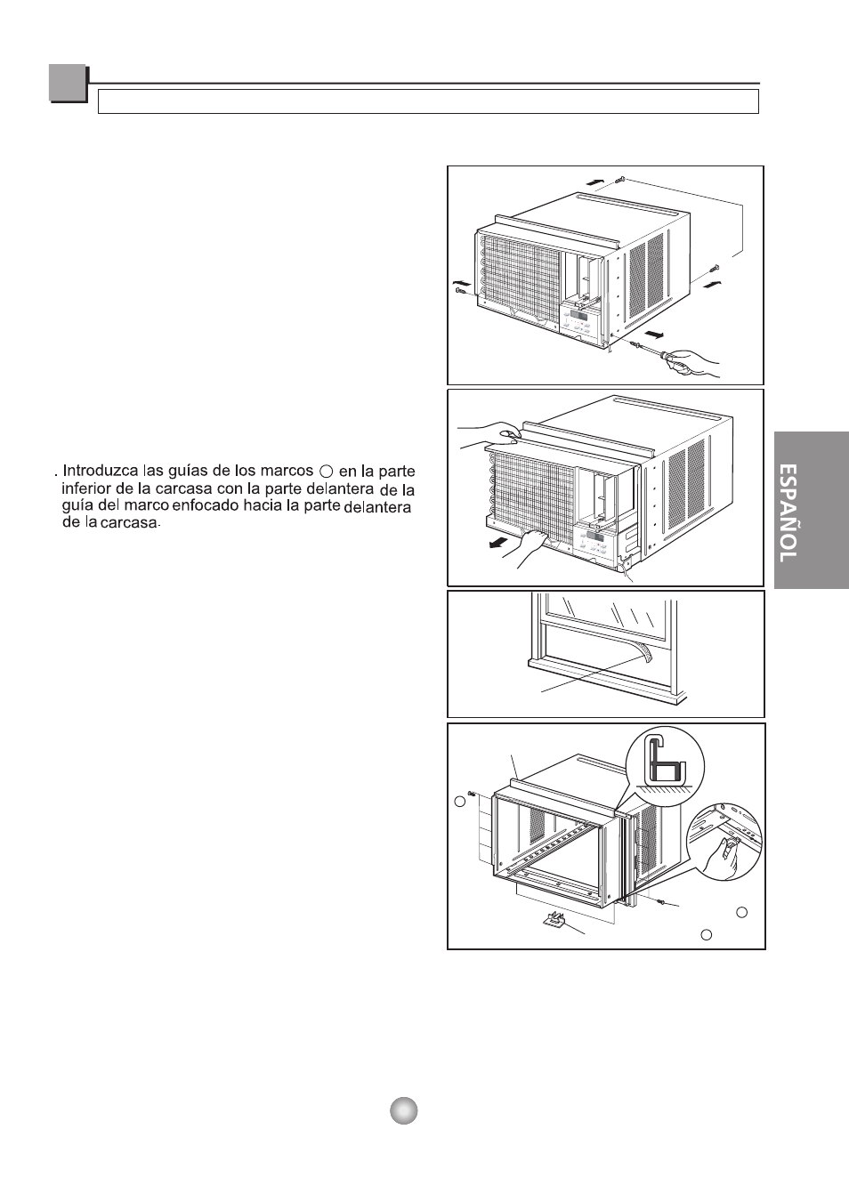 Requisitos sugeridos de las ventanas, Preparación del chasis, Español | Friedrich CP06/CP08 User Manual | Page 51 / 59