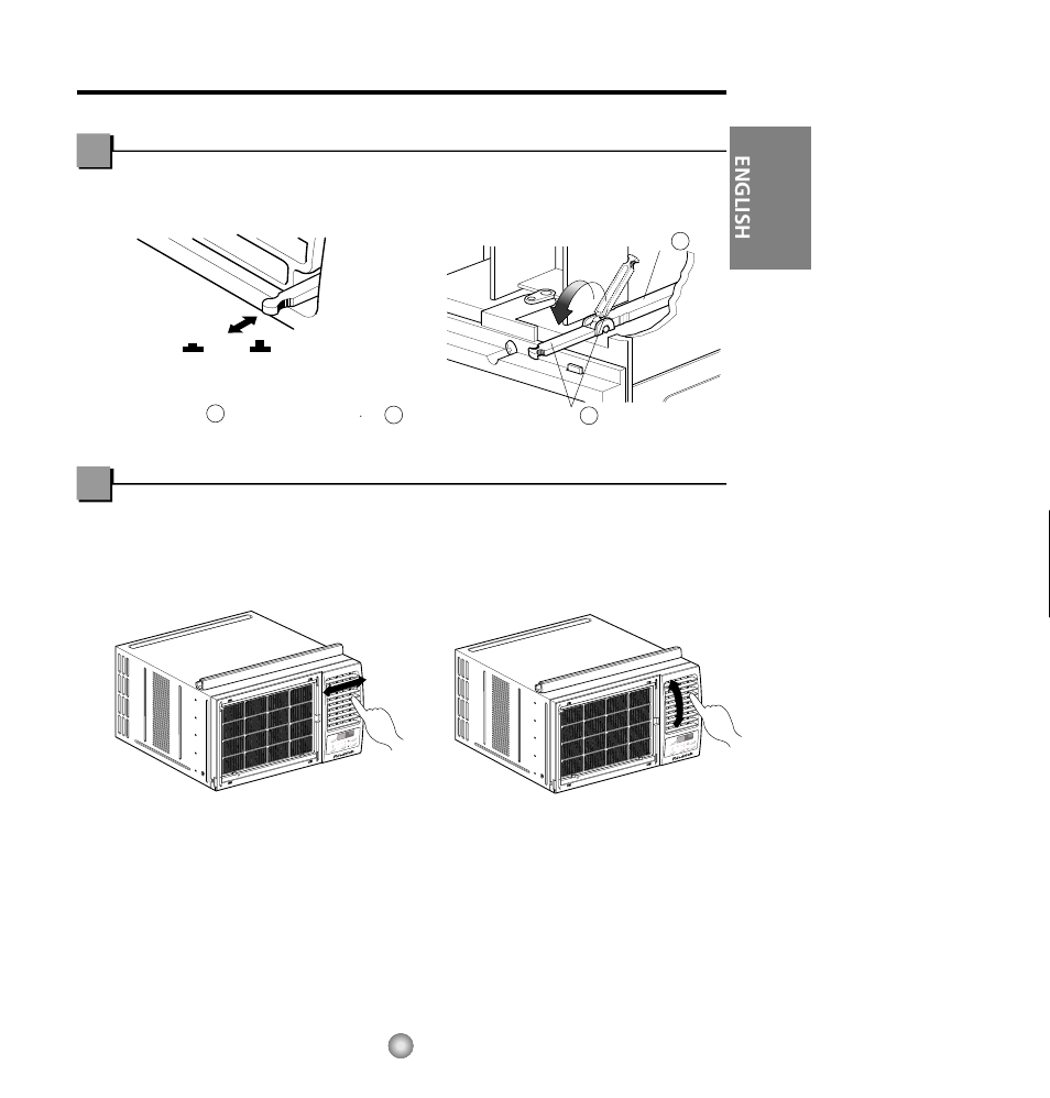 Adjusting the air flow direction, Vent control, Hs il g ne | Part a part b | Friedrich CP06/CP08 User Manual | Page 7 / 59