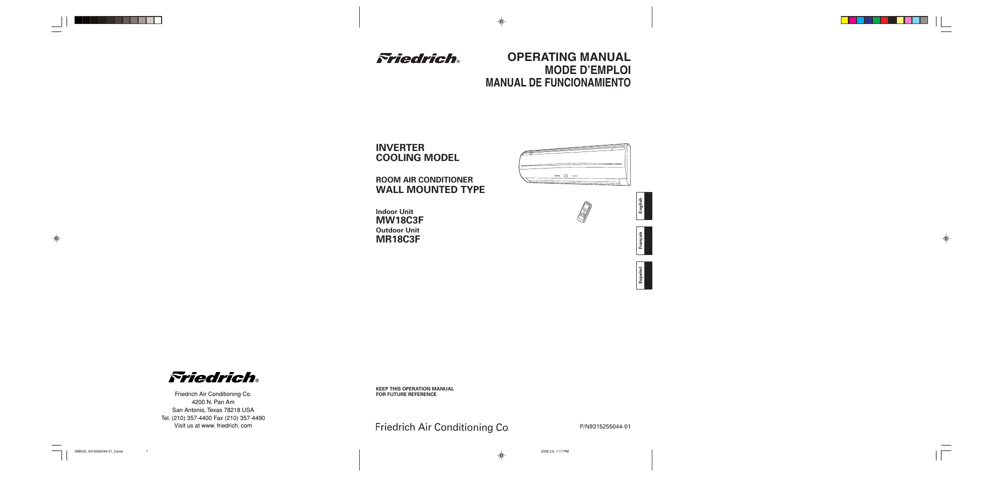 Friedrich MR18C3F User Manual | 50 pages