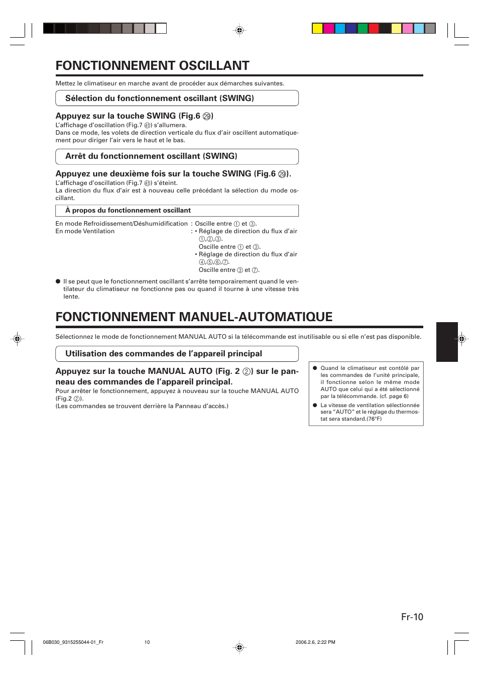 Fr-10 | Friedrich MR18C3F User Manual | Page 27 / 50