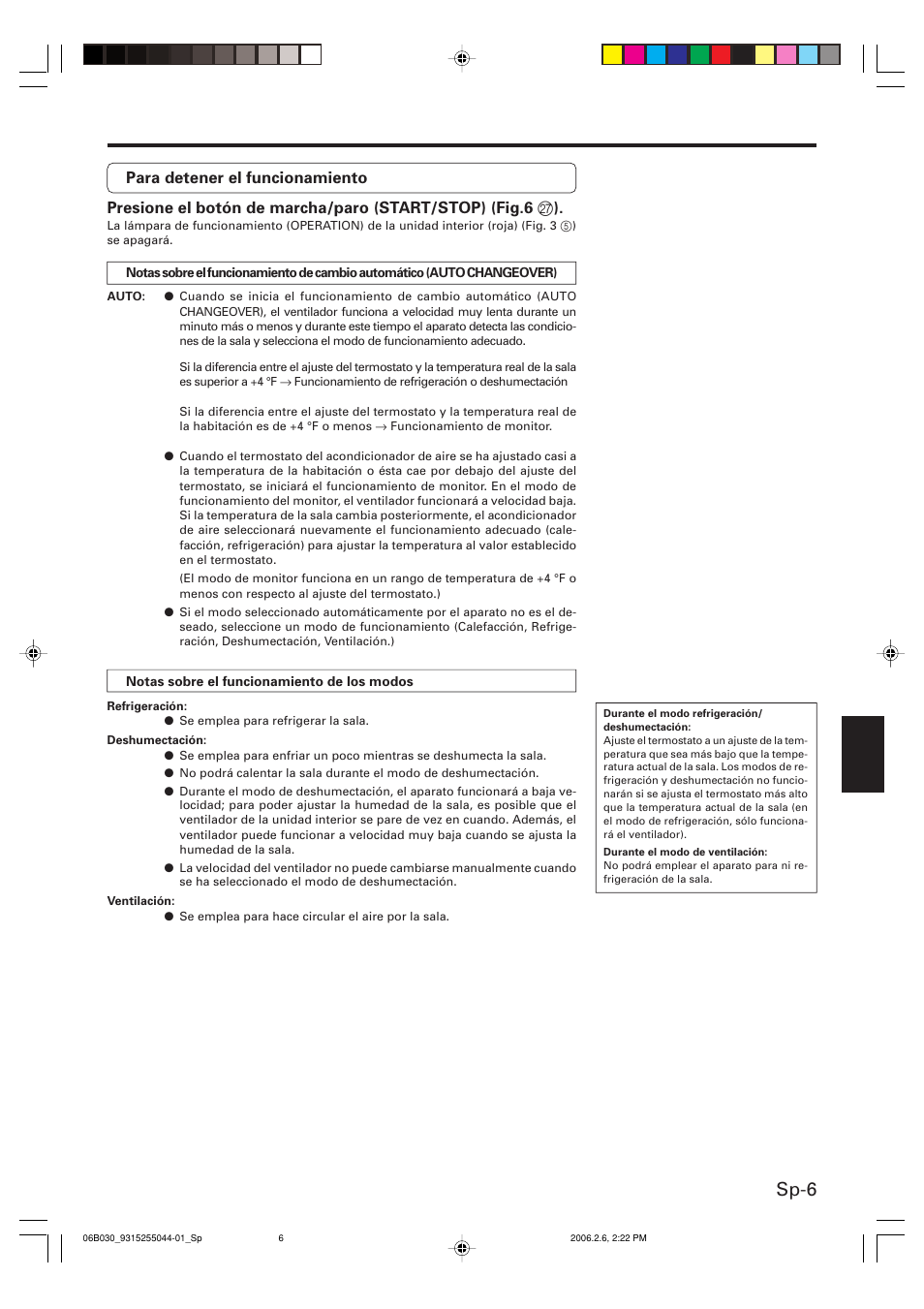 Sp-6 | Friedrich MR18C3F User Manual | Page 39 / 50