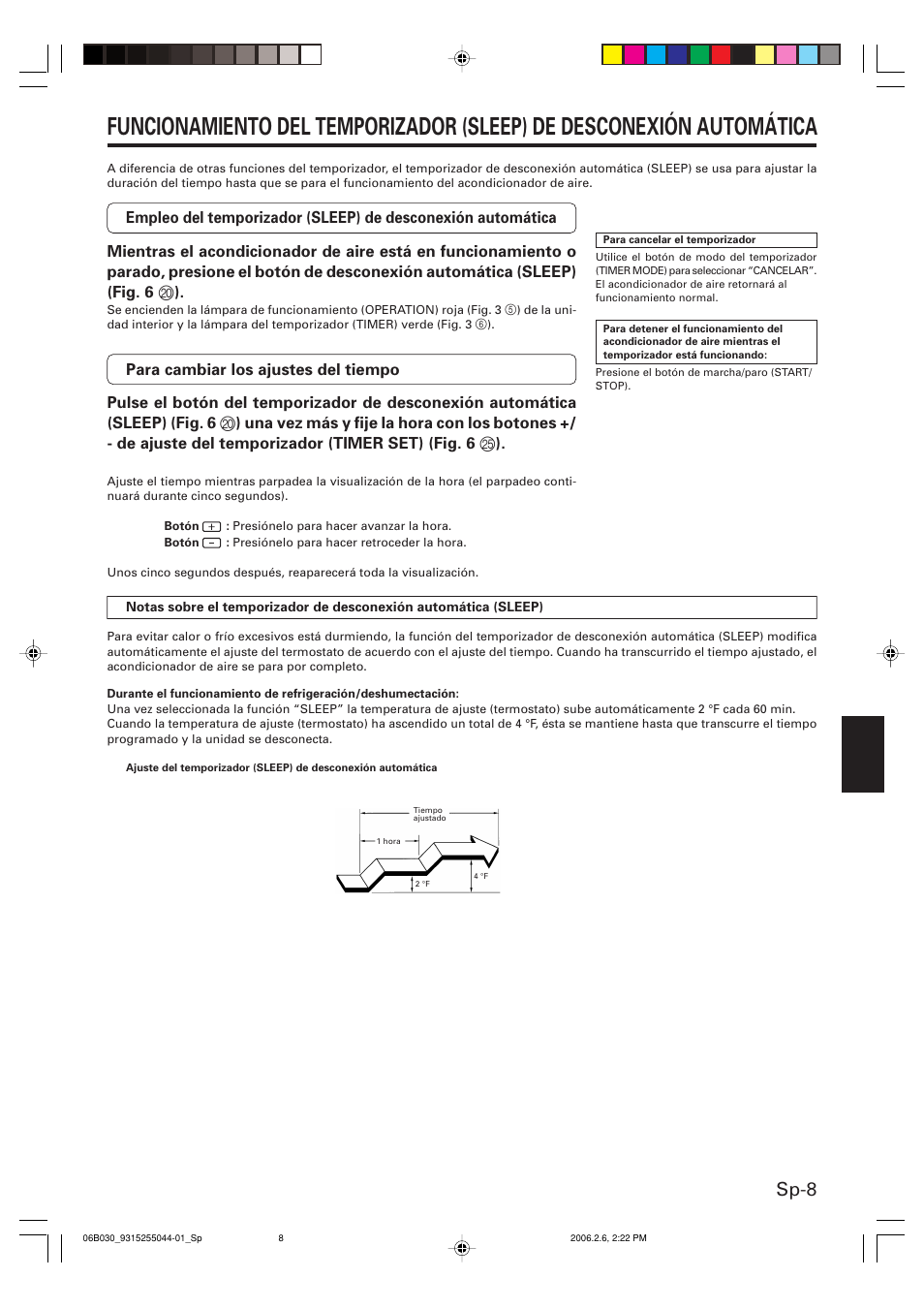 Sp-8 | Friedrich MR18C3F User Manual | Page 41 / 50