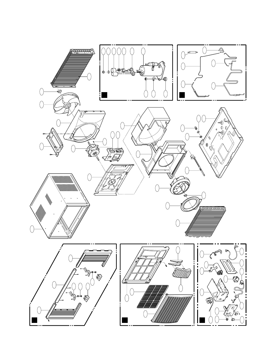 Exploded view, Ea c d b | Friedrich ZQ08A10C User Manual | Page 25 / 28