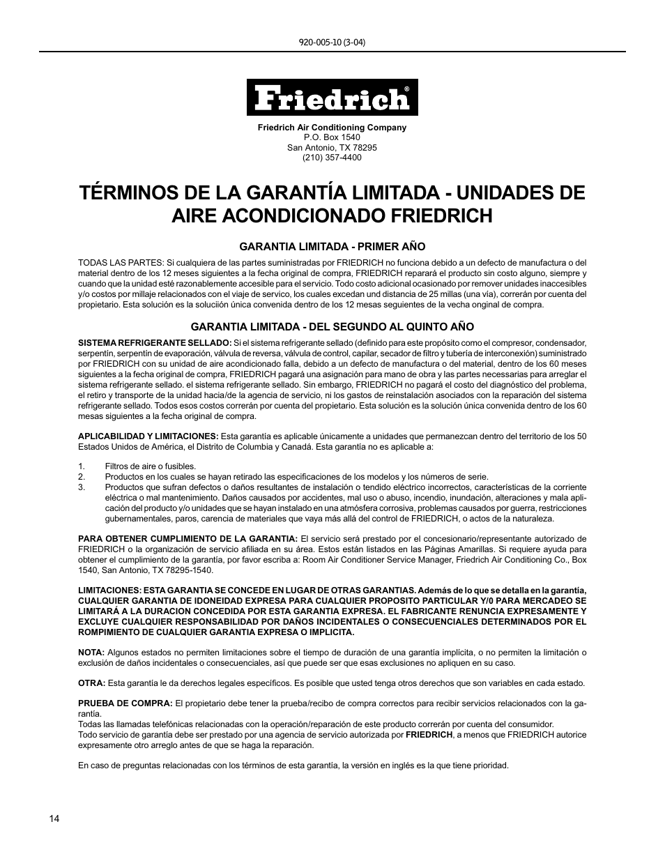Friedrich KS12 User Manual | Page 14 / 24