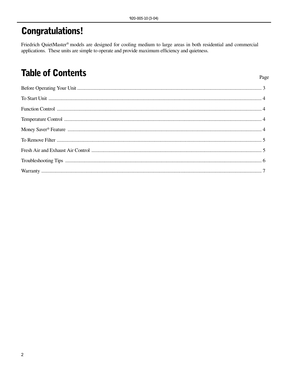 Friedrich KS12 User Manual | Page 2 / 24