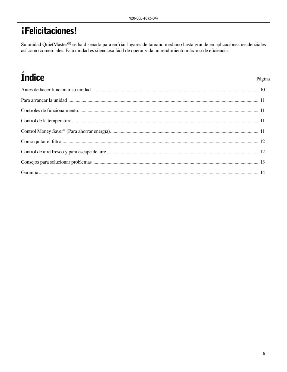 Índice ¡felicitaciones | Friedrich KS12 User Manual | Page 9 / 24