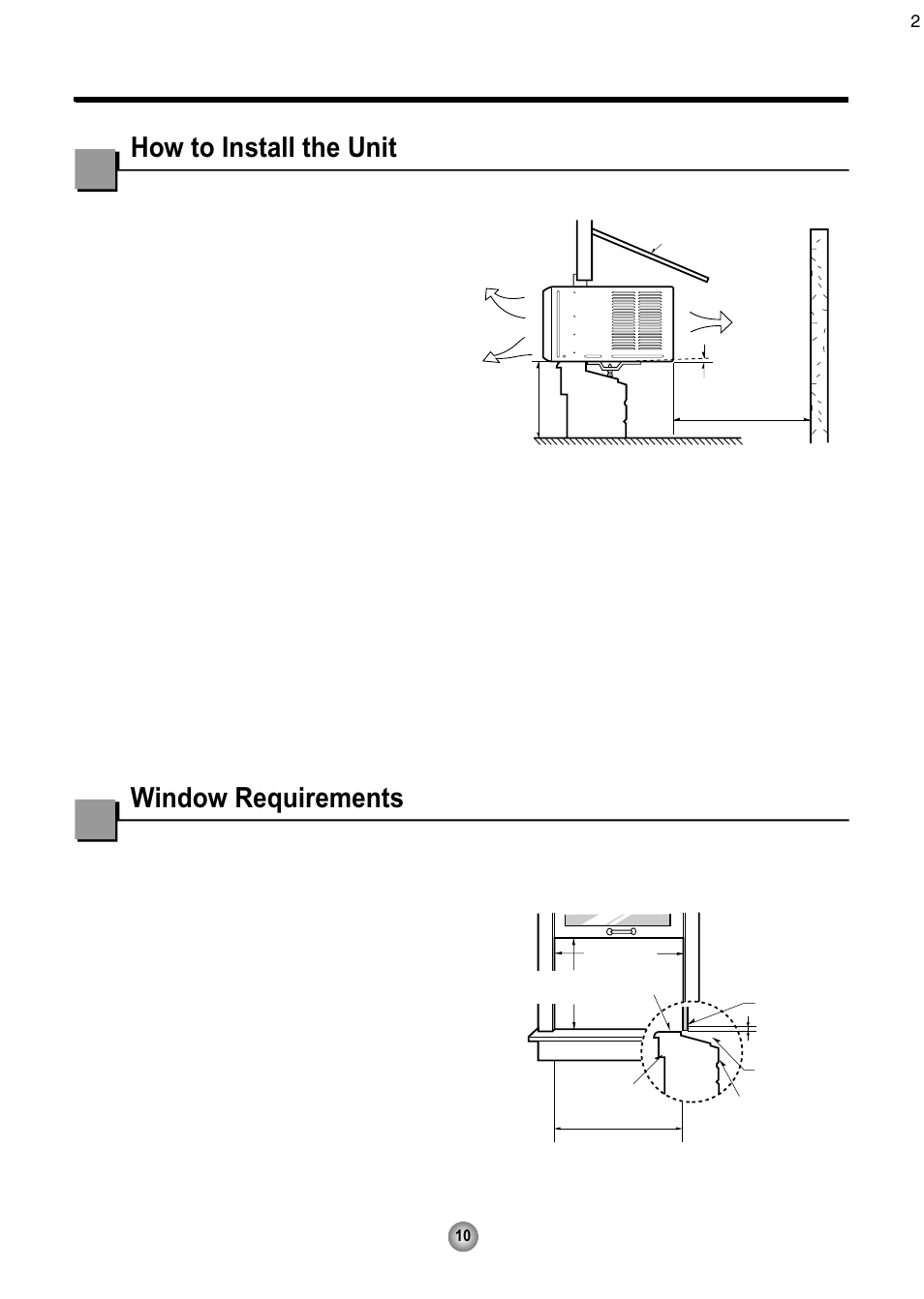 How to install the unit, Window requirements | Friedrich CP08 User Manual | Page 12 / 62