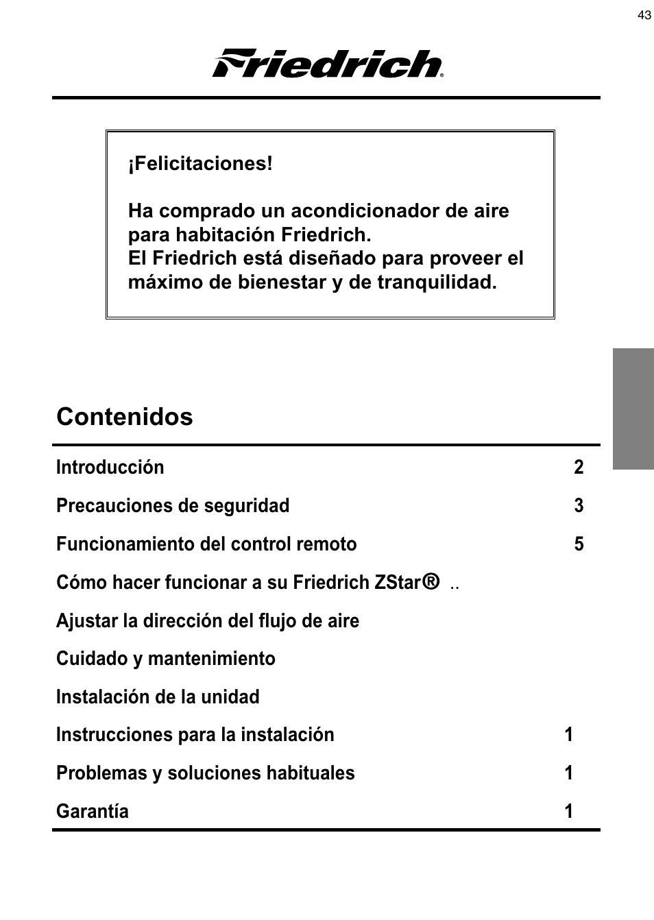 Friedrich CP08 User Manual | Page 43 / 62