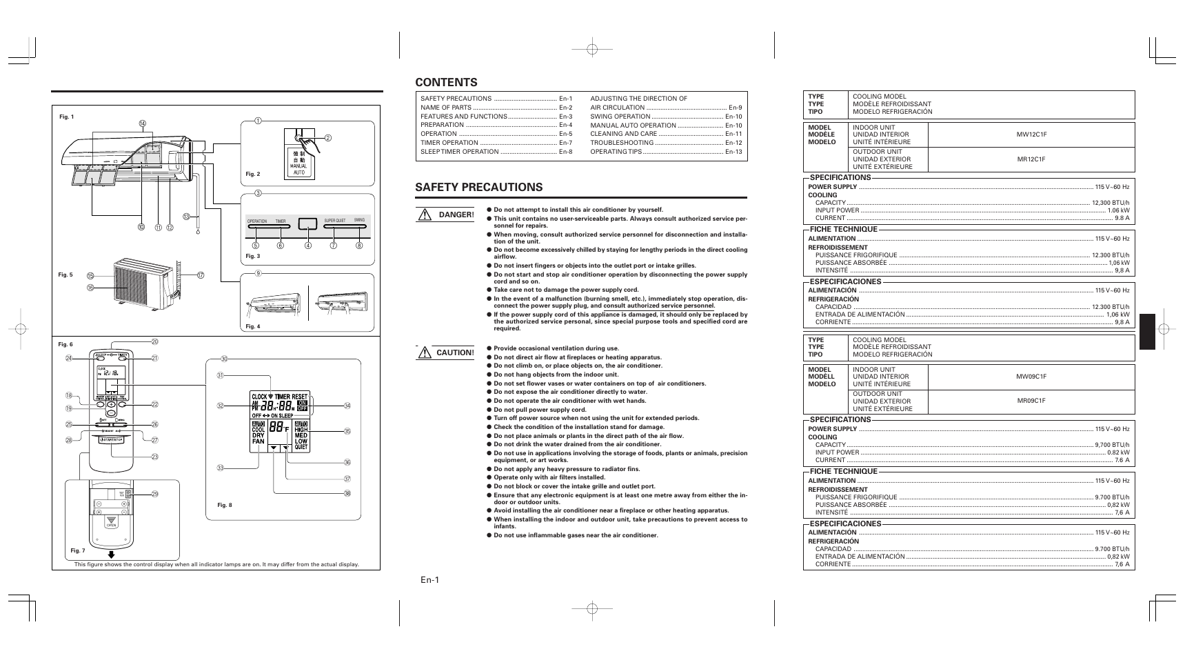Friedrich MR09C1F User Manual | Page 2 / 46