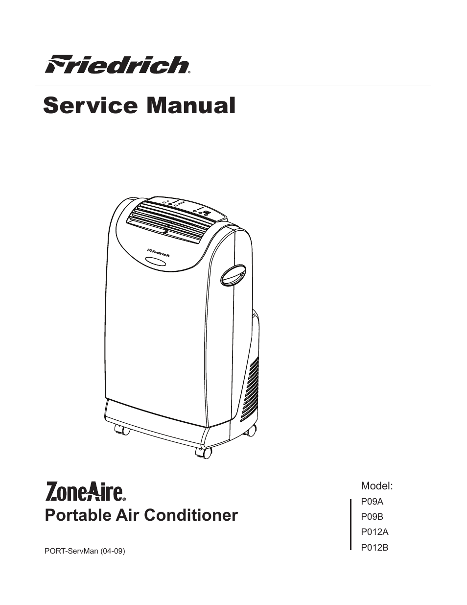 Friedrich P012A User Manual | 24 pages