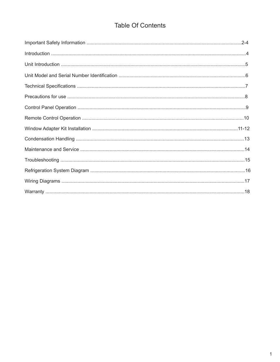 Friedrich P012A User Manual | Page 3 / 24