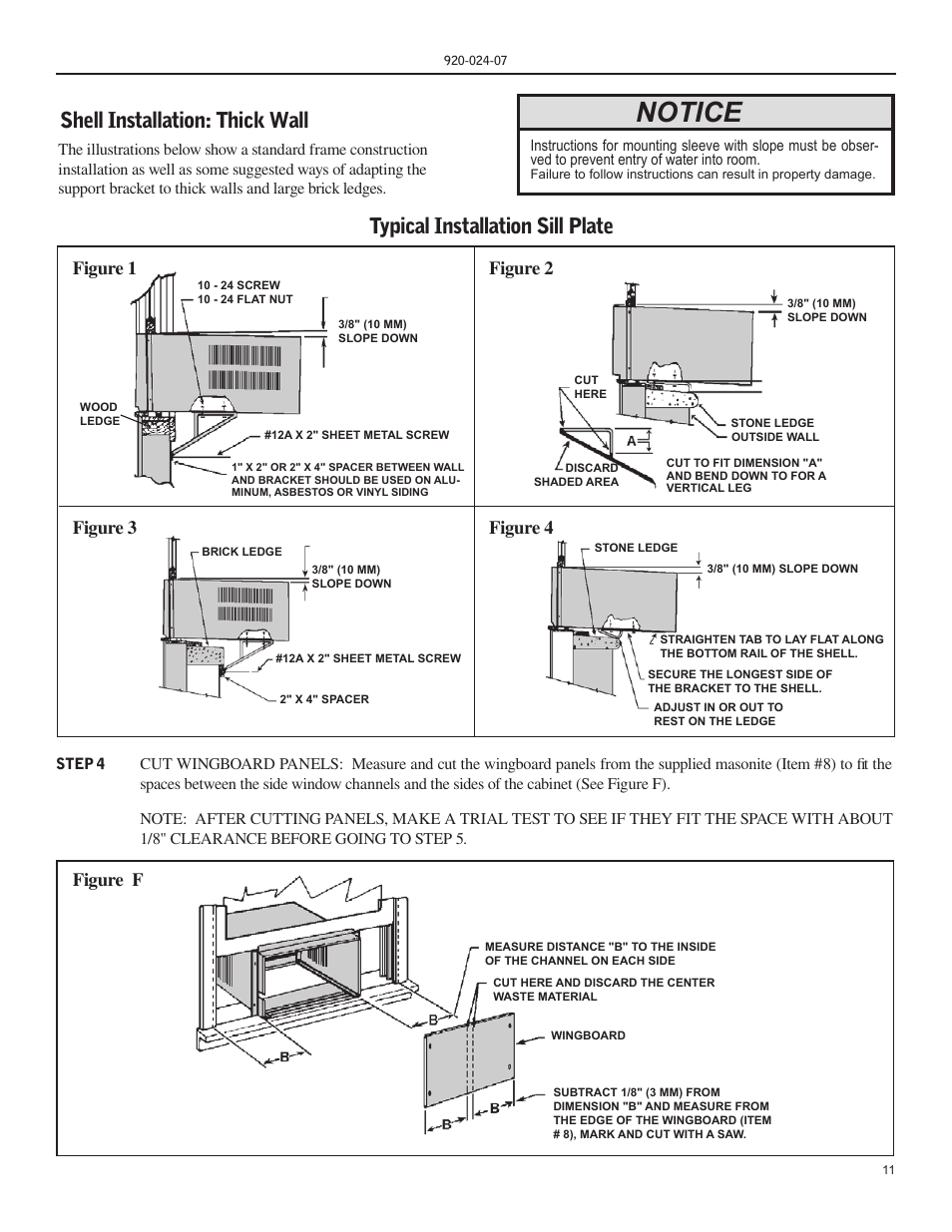 Notice, Figure f, Figure 2 figure 3 | Figure 1, Figure 4 | Friedrich HAZARDGARD SH15 User Manual | Page 11 / 60