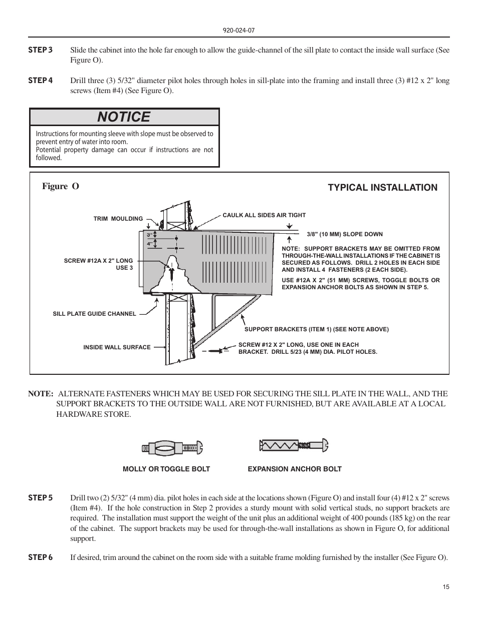 Notice, Figure o, Typical installation | Friedrich HAZARDGARD SH15 User Manual | Page 17 / 60