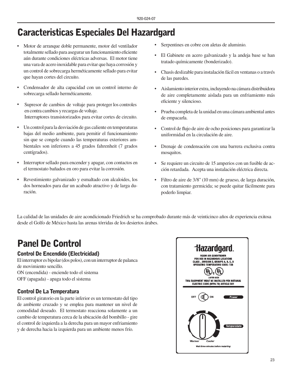 Friedrich HAZARDGARD SH15 User Manual | Page 23 / 60