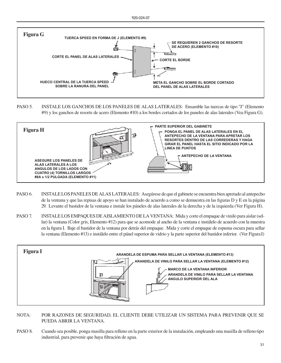 Figura i, Figura h, Figura g | Friedrich HAZARDGARD SH15 User Manual | Page 31 / 60