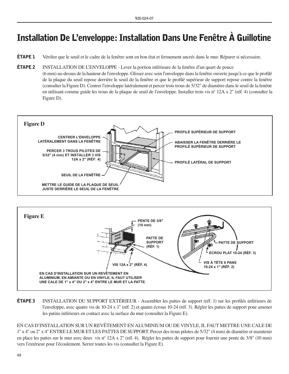 Figure e, Figure d | Friedrich HAZARDGARD SH15 User Manual | Page 48 / 60