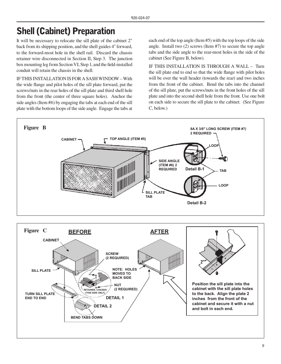 Shell (cabinet) preparation, Figure b, Figure c | Before after | Friedrich HAZARDGARD SH15 User Manual | Page 9 / 60