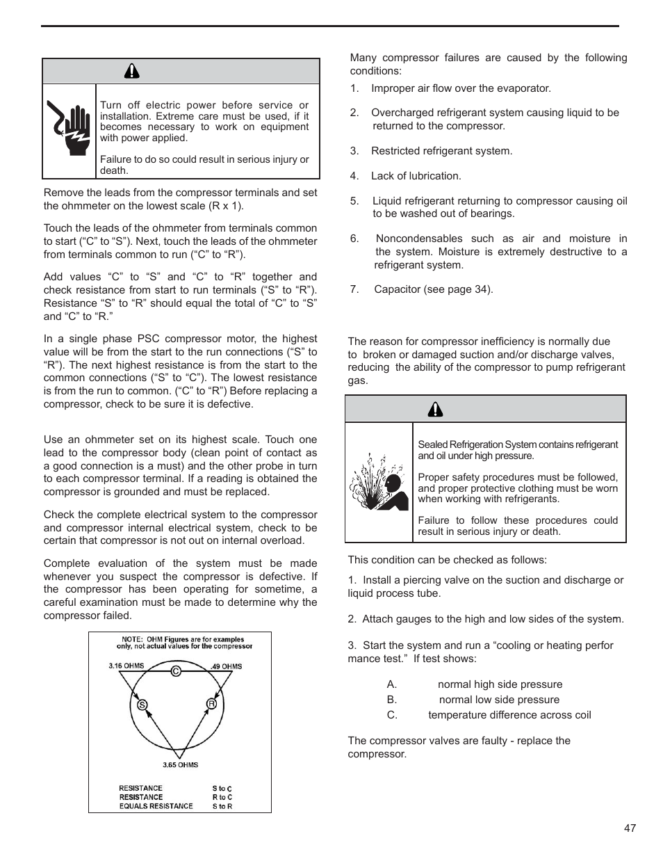 Warning | Friedrich KUHL R-410A User Manual | Page 48 / 87