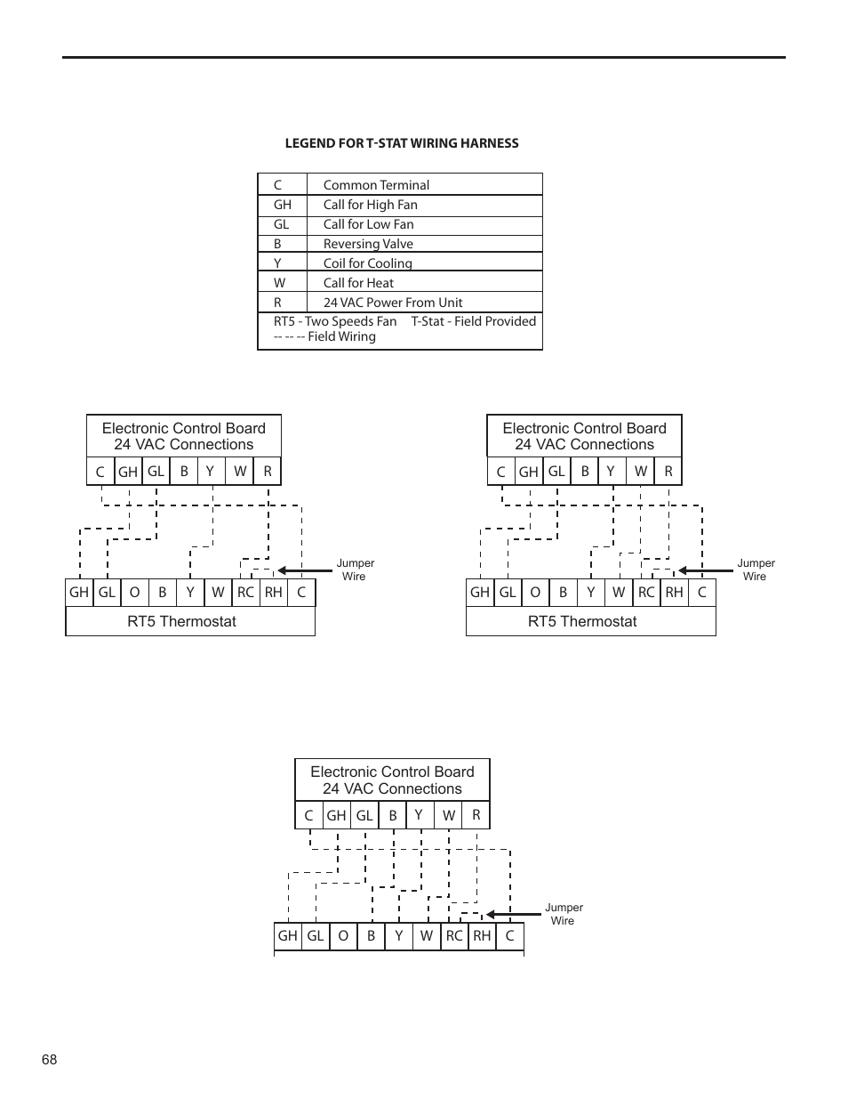 Remote wall thermostat wiring diagrams | Friedrich KUHL R-410A User Manual | Page 69 / 87