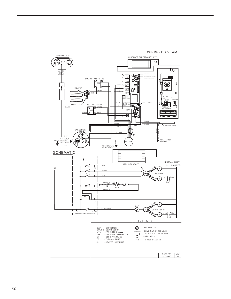 S c he mat ic, W ir ing diag r am | Friedrich KUHL R-410A User Manual | Page 73 / 87