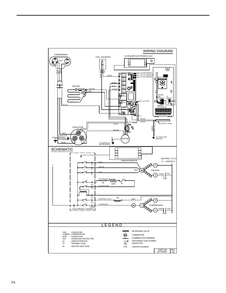 Schematic, Wiring diagram | Friedrich KUHL R-410A User Manual | Page 75 / 87