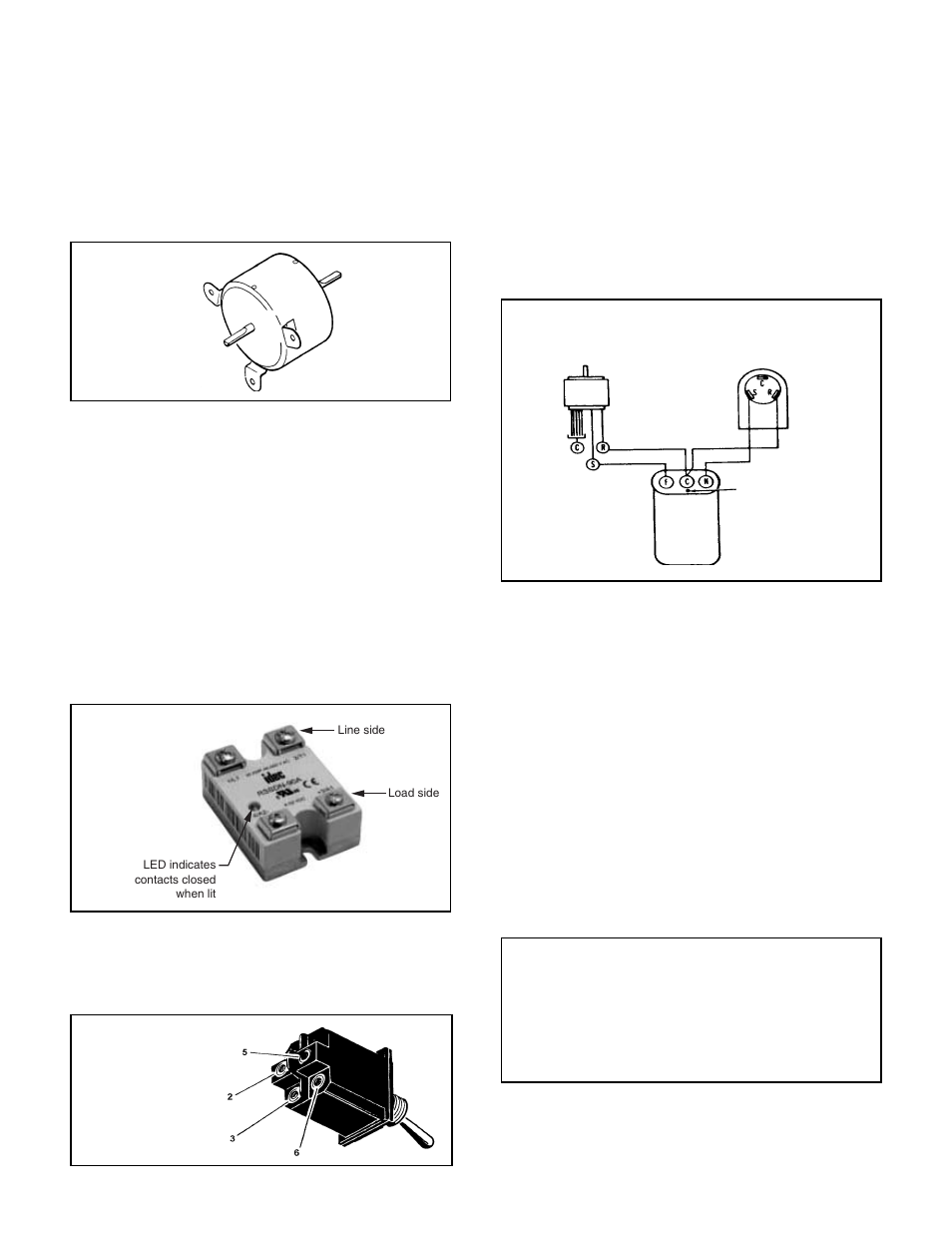 Fan motor (figure 4), Fan motor – test, Solid state relay (figure 5) | System control switch (figure 6), Capacitor, run, Capacitor – test | Friedrich HazardGard 60 Hz User Manual | Page 5 / 16
