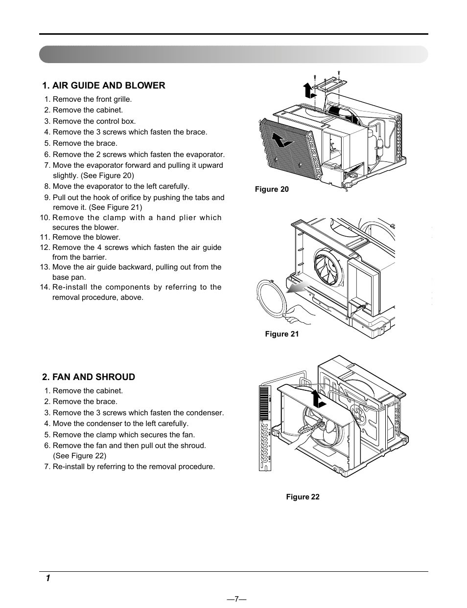 Air handling parts | Friedrich CP10E10 User Manual | Page 11 / 30