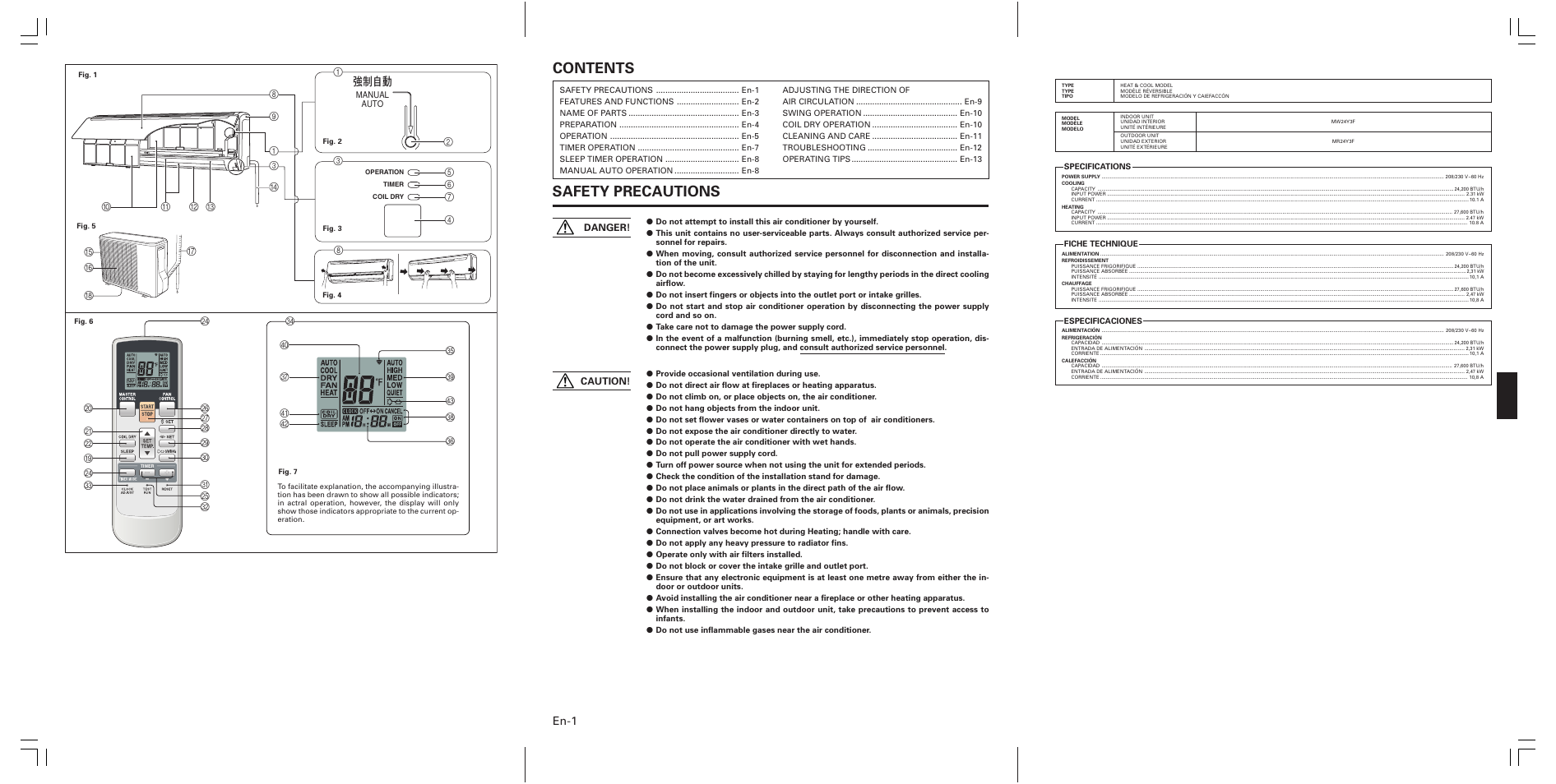 Friedrich MW24Y3F User Manual | Page 2 / 46