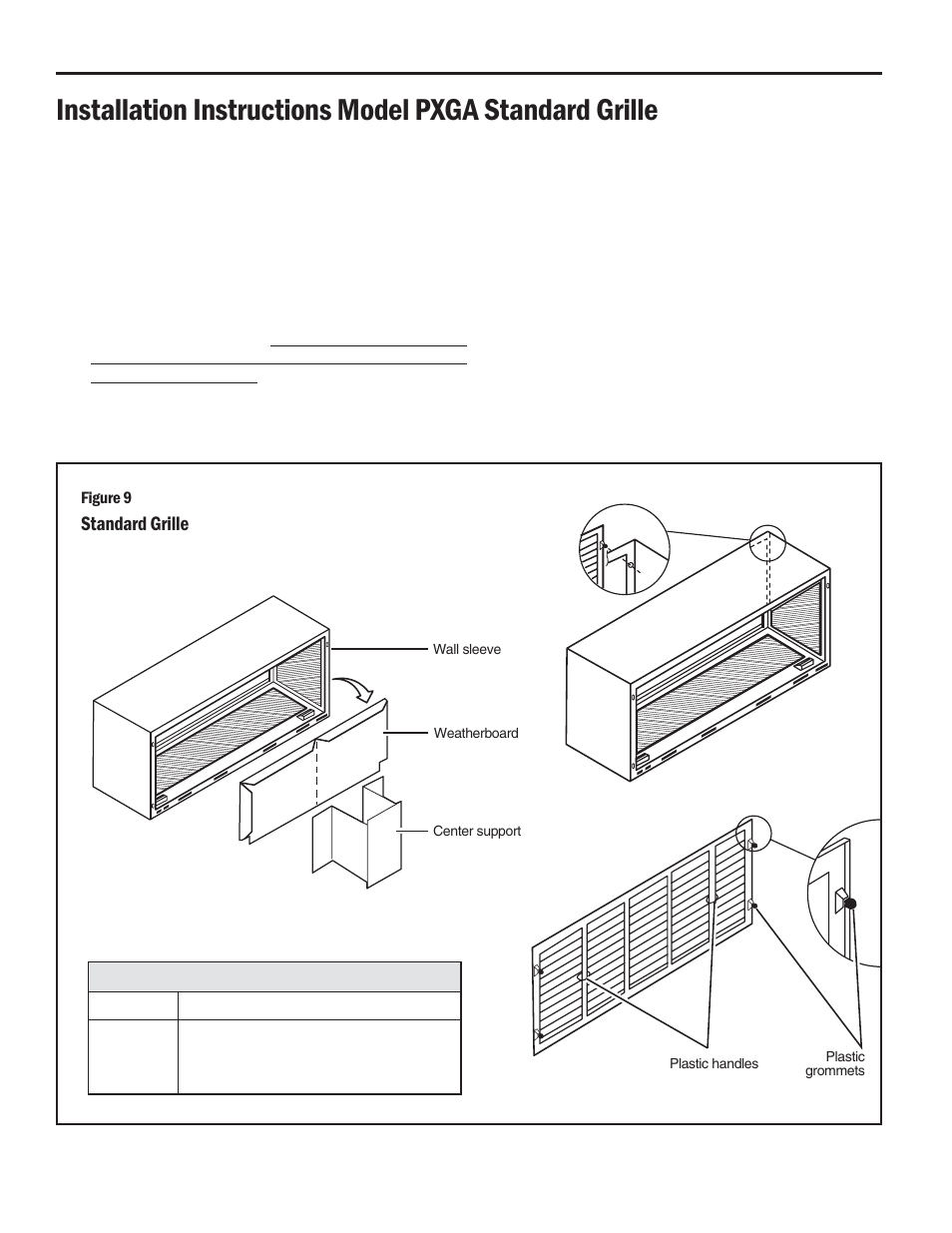 Standard grille | Friedrich HEAT PUMPS User Manual | Page 12 / 28