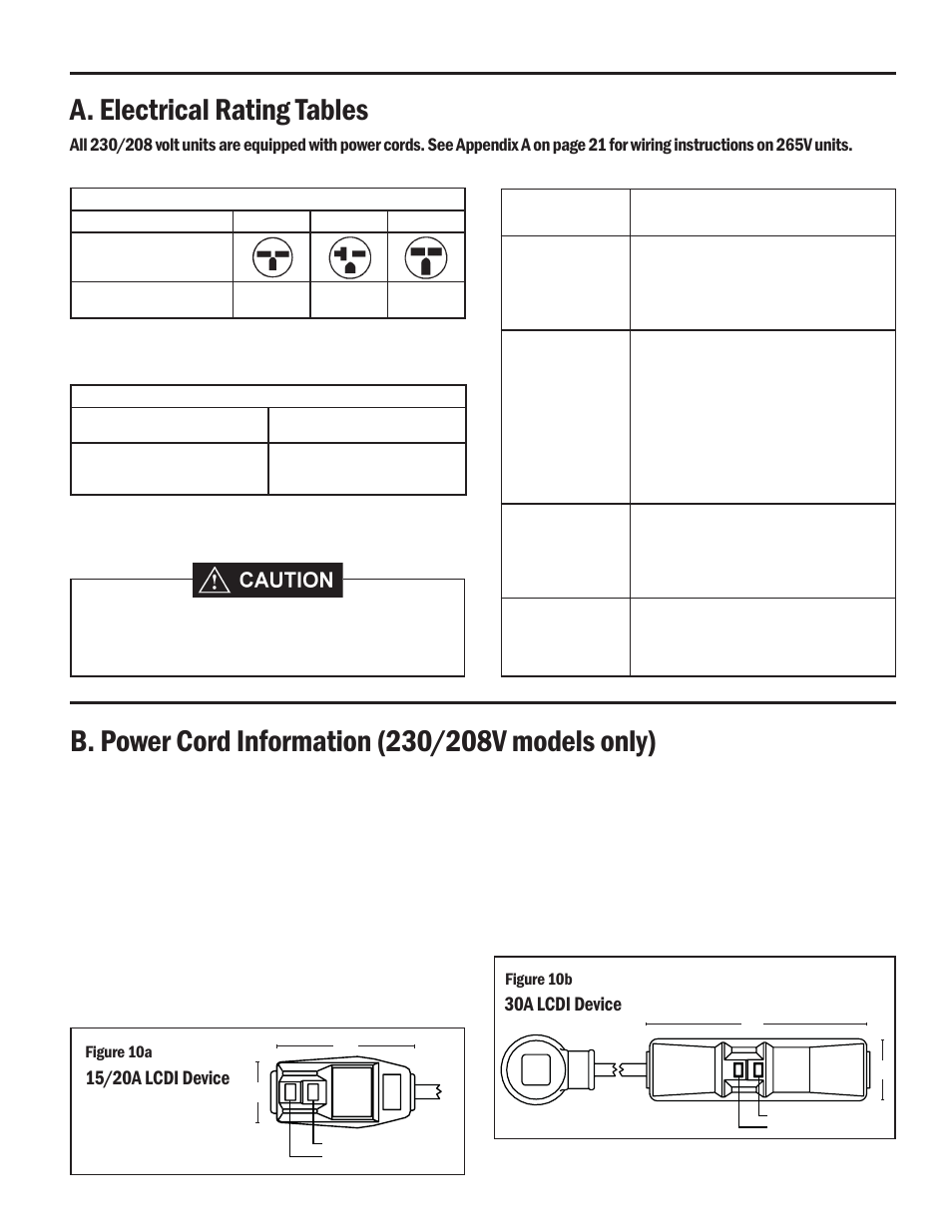 A. electrical rating tables, Figure 10b, Figure 10a | Friedrich HEAT PUMPS User Manual | Page 13 / 28