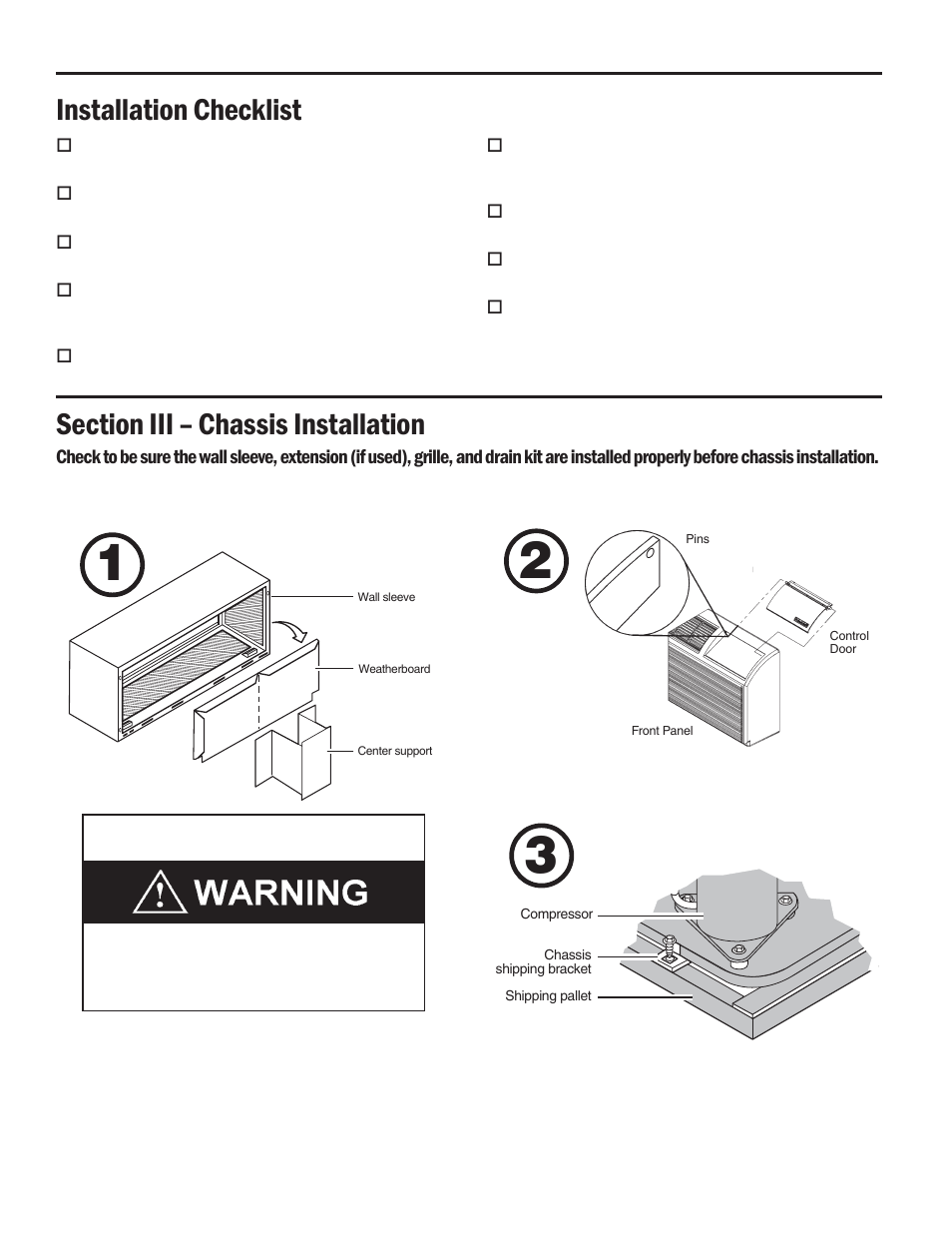 Installation checklist | Friedrich HEAT PUMPS User Manual | Page 14 / 28