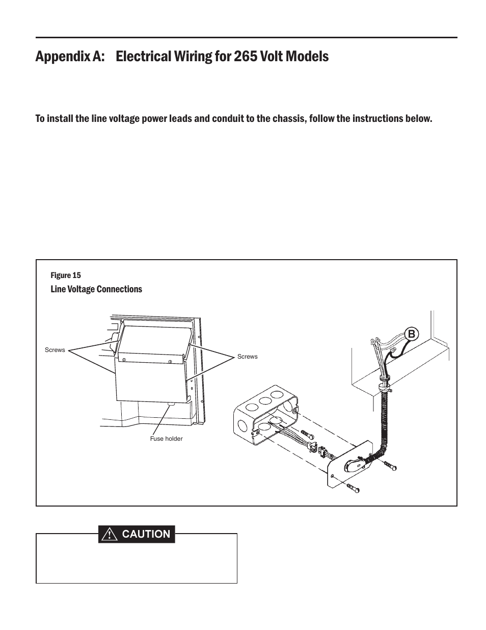 Appendix a: electrical wiring for 265 volt models, Line voltage connections | Friedrich HEAT PUMPS User Manual | Page 21 / 28