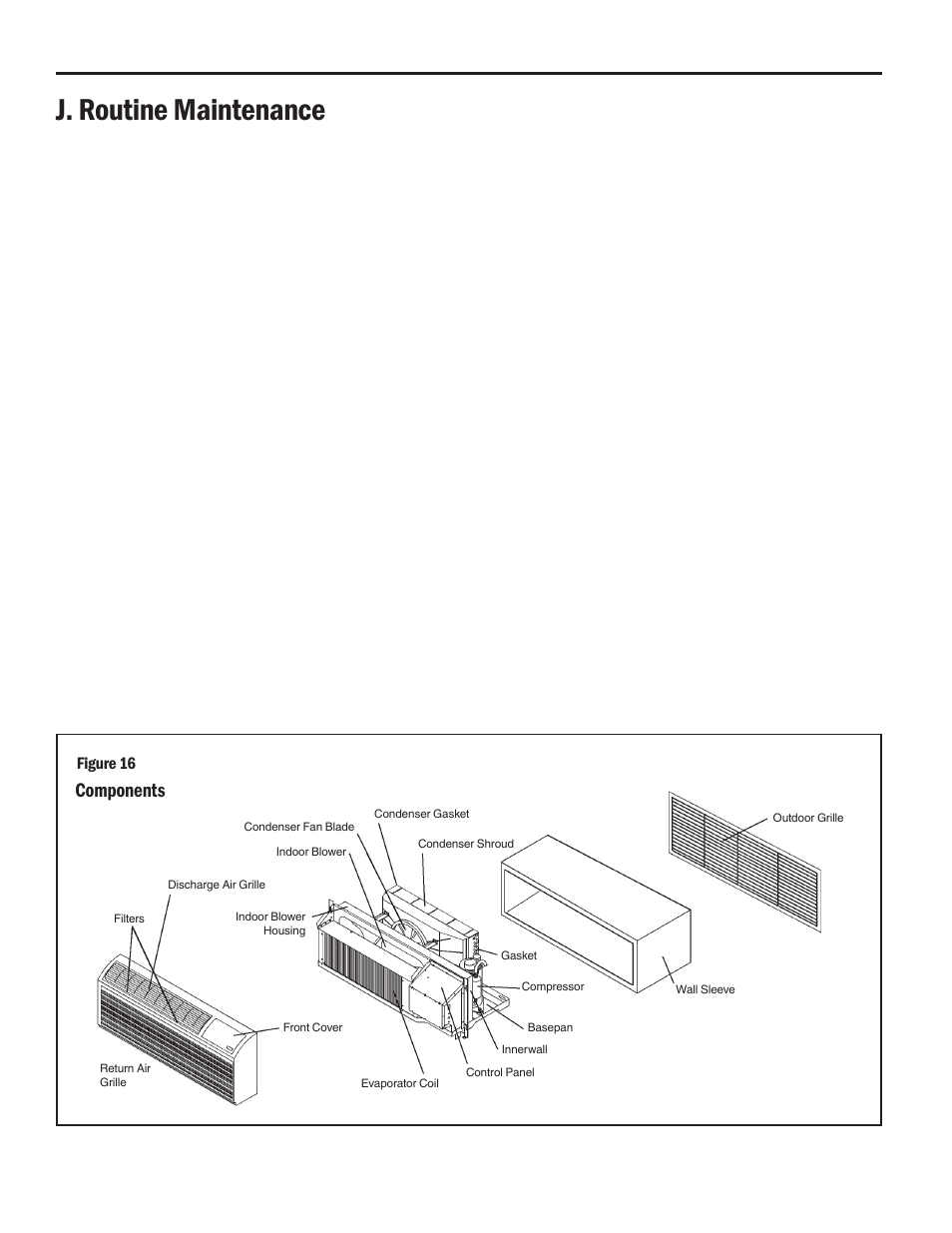 J. routine maintenance, Components, Figure 16 | Friedrich HEAT PUMPS User Manual | Page 22 / 28