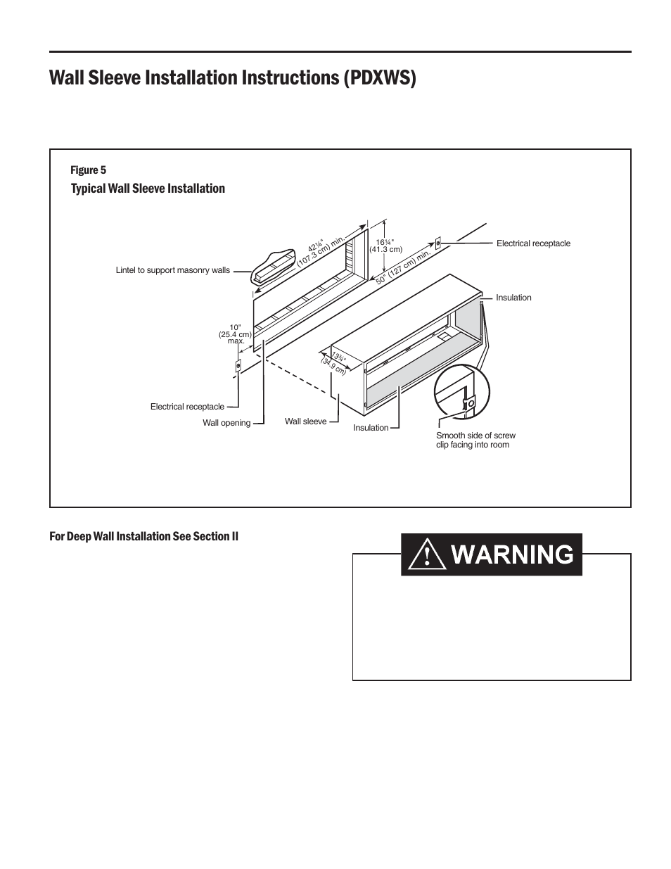 Wall sleeve installation instructions (pdxws), Typical wall sleeve in stal la tion, Figure 5 | Friedrich HEAT PUMPS User Manual | Page 9 / 28