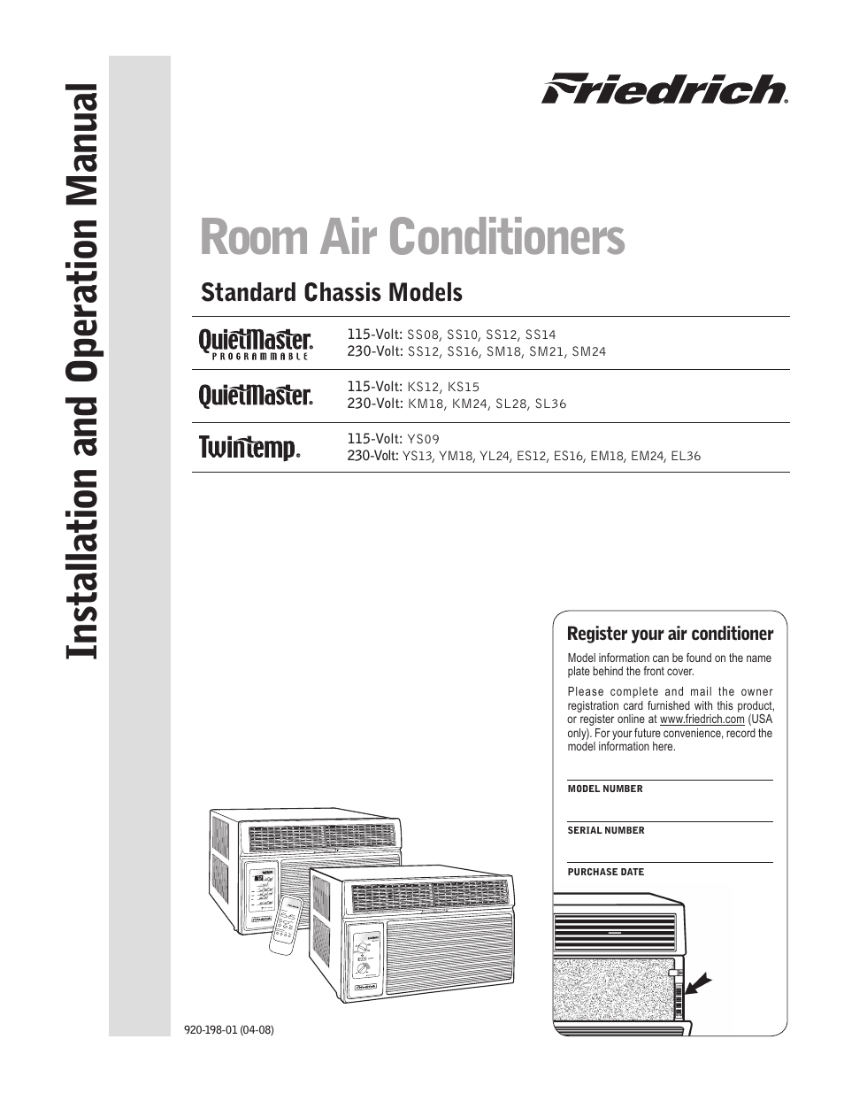 Friedrich KM18 User Manual | 56 pages