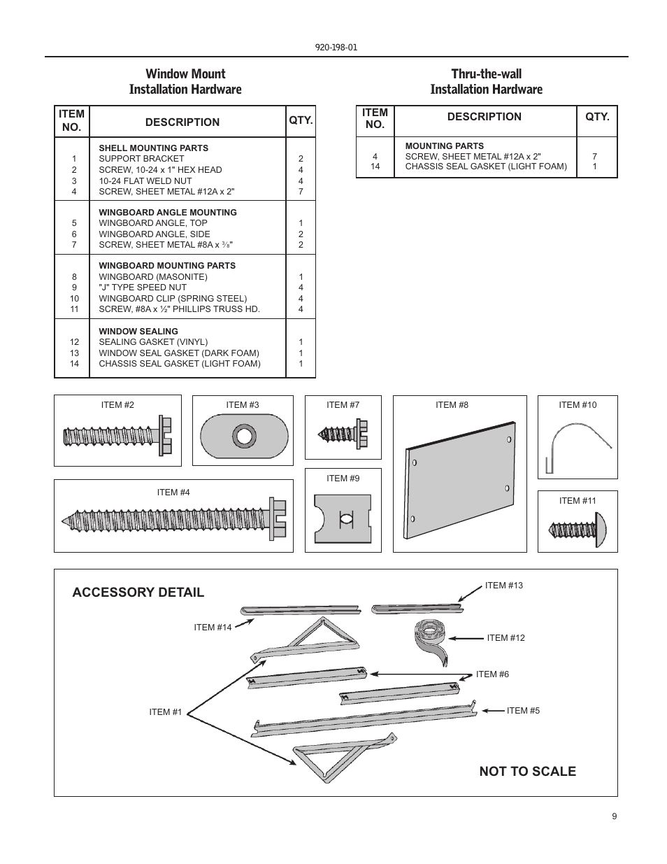 Not to scale accessory detail | Friedrich KM18 User Manual | Page 9 / 56