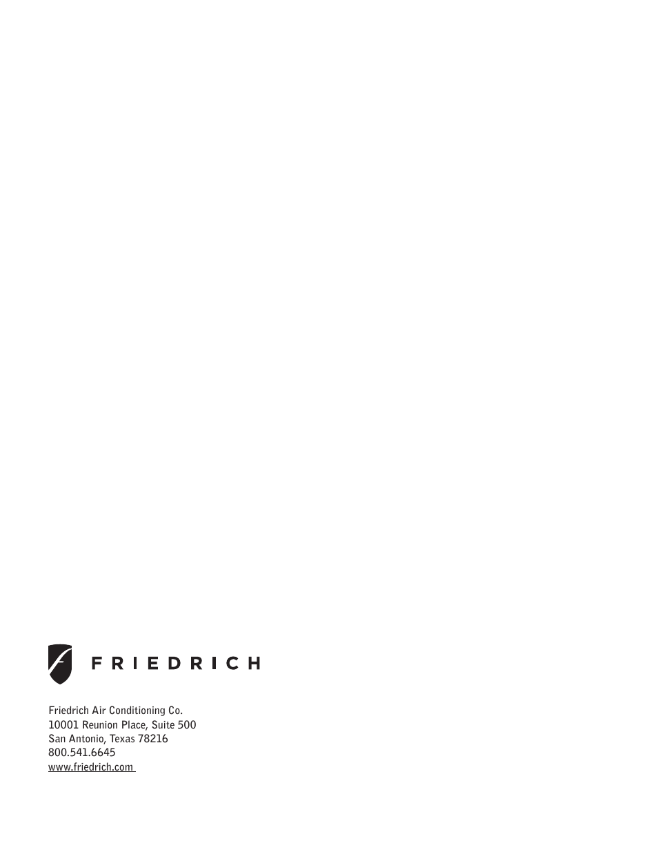 Friedrich 920-087-09 (12/10) User Manual | Page 36 / 36