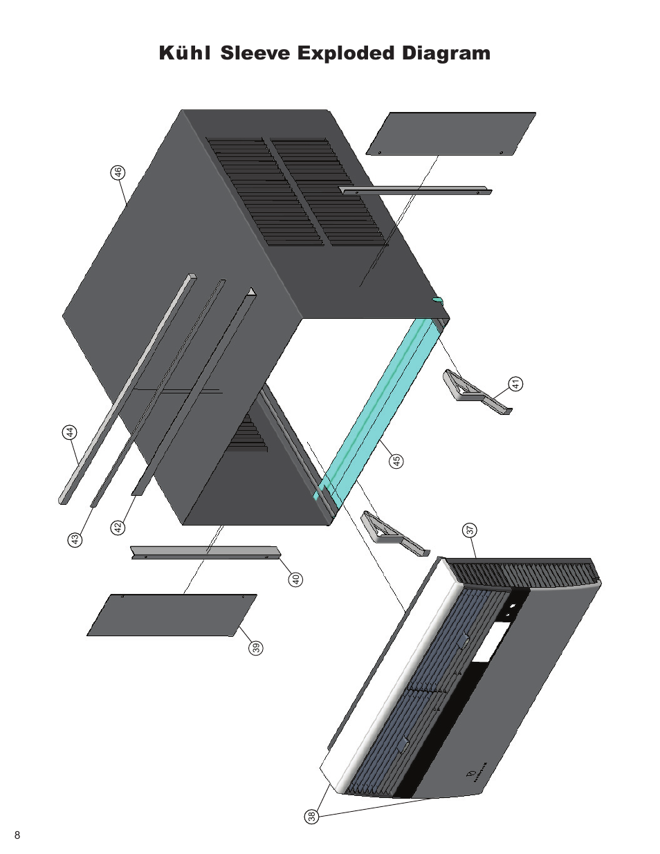 Kühl sleeve exploded diagram | Friedrich KUHL + XSTAR R-410A User Manual | Page 9 / 16