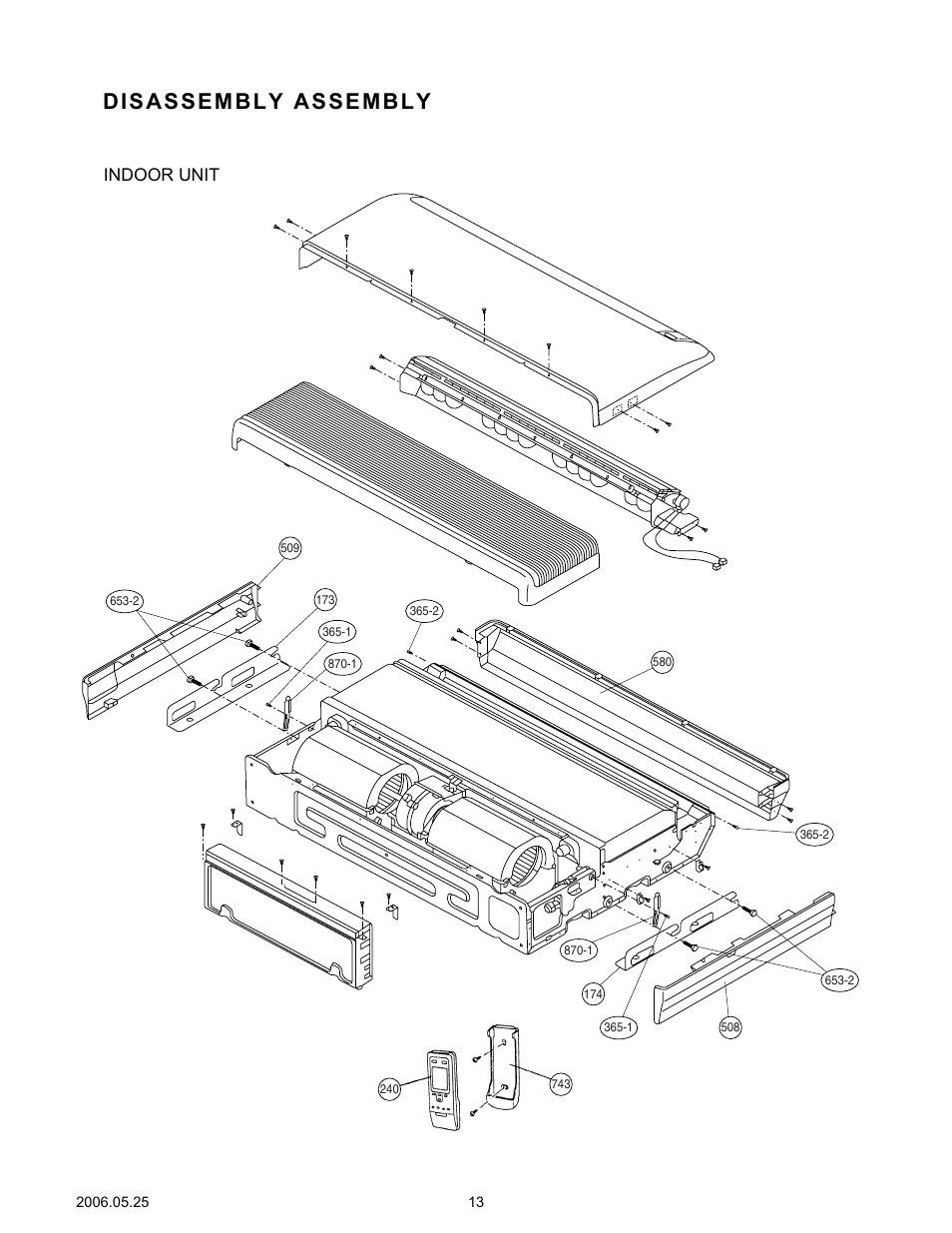 Disassembly assembly, Indoor unit | Friedrich MS24Y3F User Manual | Page 14 / 29
