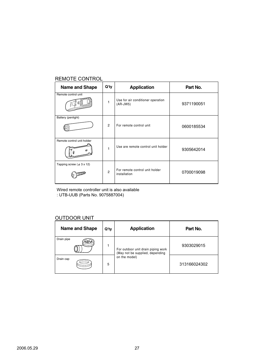 Remote control, Outdoor unit | Friedrich MS24Y3F User Manual | Page 28 / 29