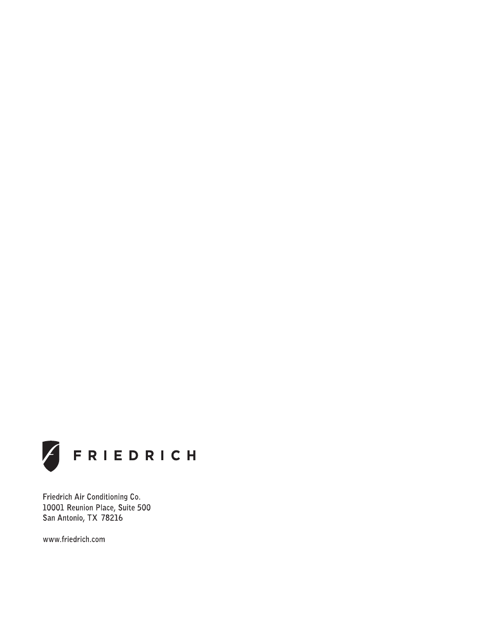 Friedrich CP15F10A User Manual | Page 20 / 20