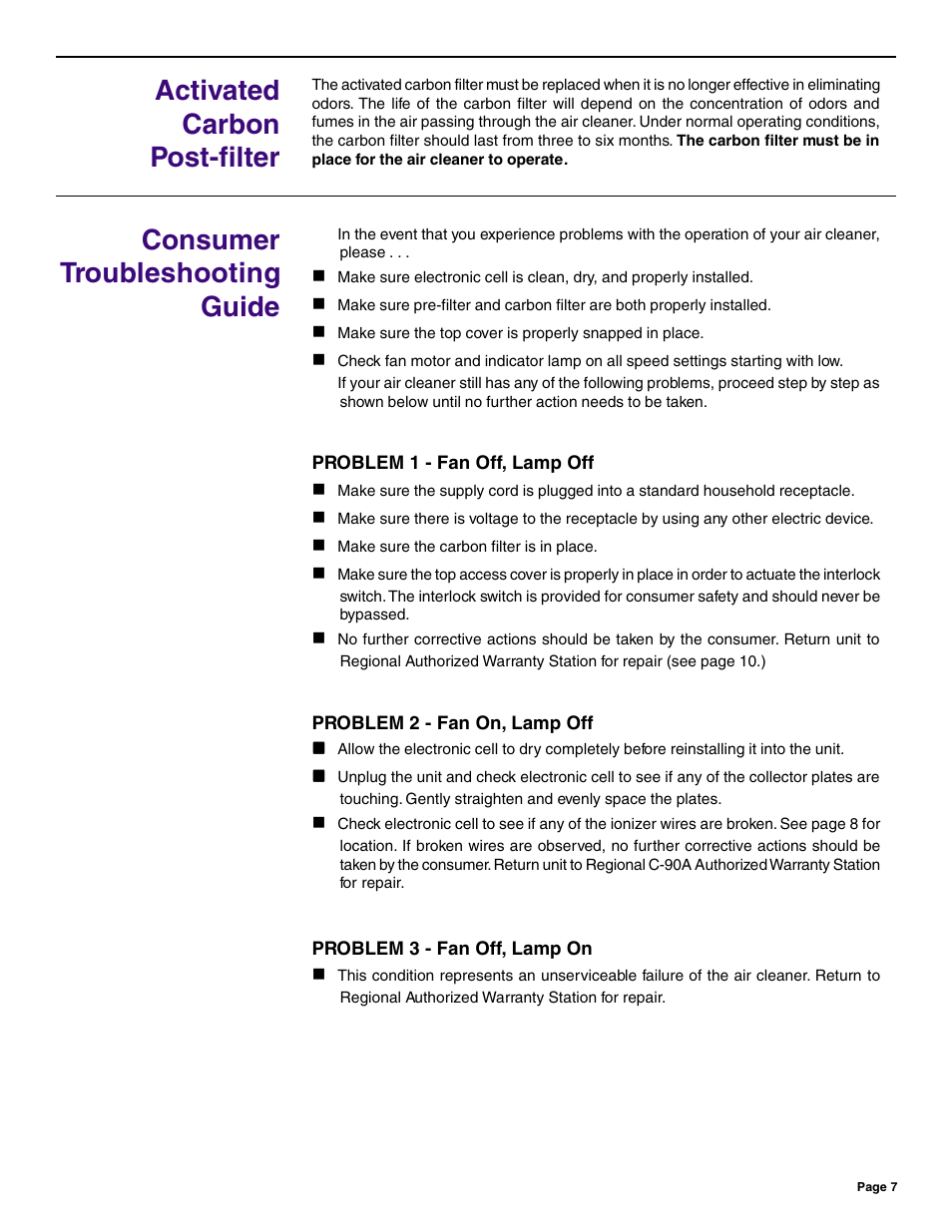 Friedrich C-90A User Manual | Page 7 / 31