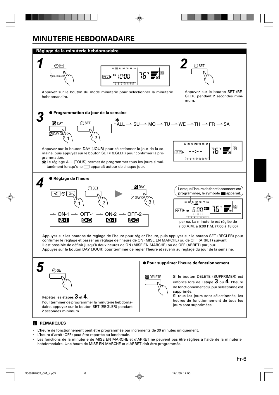 Minuterie hebdomadaire, Fr-6 | Friedrich 9368987053 User Manual | Page 23 / 52