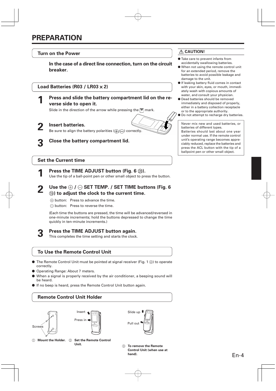 Preparation | Friedrich MR09Y1F MR12Y1F User Manual | Page 5 / 46