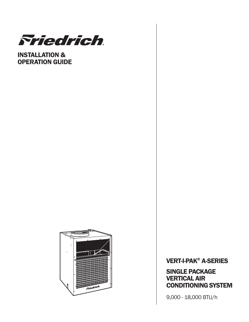 Friedrich A-SERIES User Manual | 16 pages